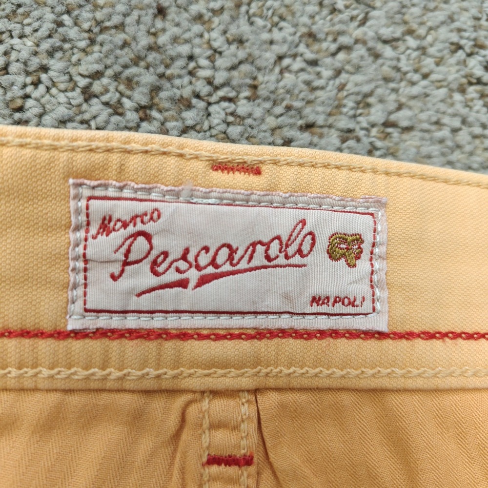 MARCO PESCAROLO Mens Pants 35 Peach Cotton Silk Quiet Luxury - Picture 10 of 16